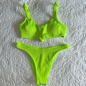Hollister Ribbed Neon Bikini